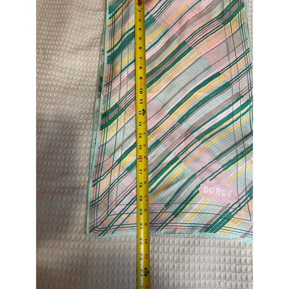 VTG Dorce Pastel Striped Mid Century Modern Style Neck Scarf 43 in by 13.5 in - Picture 4 of 14